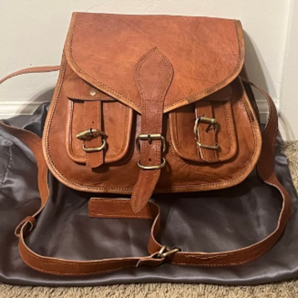 New Genuine Leather Satchel Crossbody Handbag